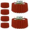 image:imagesancua Round Tablecloth 108 Inch Diameter 6 Pack Burgundy  Circle Polyester Fabric Table Cloth for Chiristmas Party Reception Banquet Birthday Washable Formal Table Cover Fit 4296 Inch TablesRust