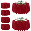 image:imagesancua Round Tablecloth 108 Inch Diameter 6 Pack Burgundy  Circle Polyester Fabric Table Cloth for Chiristmas Party Reception Banquet Birthday Washable Formal Table Cover Fit 4296 Inch TablesRed