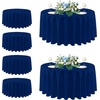 image:imagesancua Round Tablecloth 108 Inch Diameter 6 Pack Burgundy  Circle Polyester Fabric Table Cloth for Chiristmas Party Reception Banquet Birthday Washable Formal Table Cover Fit 4296 Inch TablesNavy Blue