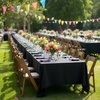 image:imagesancua White Table Cloths Rectangle 8 Pack 90x132 Inch Tablecoths Rectangular for 6 Foot Tables  Washable Polyester Fabric Table Cover for Wedding Birthday Party Banquet ReceptionBlack