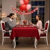 image:imagesancua White Table Cloths Rectangle 8 Pack 90x132 Inch Tablecoths Rectangular for 6 Foot Tables  Washable Polyester Fabric Table Cover for Wedding Birthday Party Banquet ReceptionRed