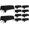 image:imagesancua White Table Cloths Rectangle 8 Pack 90x132 Inch Tablecoths Rectangular for 6 Foot Tables  Washable Polyester Fabric Table Cover for Wedding Birthday Party Banquet ReceptionBlack