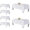 image:imagesancua White Table Cloths Rectangle 8 Pack 90x132 Inch Tablecoths Rectangular for 6 Foot Tables  Washable Polyester Fabric Table Cover for Wedding Birthday Party Banquet ReceptionWhite