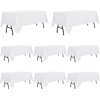 image:imagesancua White Table Cloths Rectangle 8 Pack 90x132 Inch Tablecoths Rectangular for 6 Foot Tables  Washable Polyester Fabric Table Cover for Wedding Birthday Party Banquet ReceptionWhite