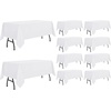 image:imagesancua White Table Cloths Rectangle 8 Pack 90x132 Inch Tablecoths Rectangular for 6 Foot Tables  Washable Polyester Fabric Table Cover for Wedding Birthday Party Banquet ReceptionWhite