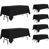 image:imagesancua White Table Cloths Rectangle 8 Pack 90x132 Inch Tablecoths Rectangular for 6 Foot Tables  Washable Polyester Fabric Table Cover for Wedding Birthday Party Banquet ReceptionBlack