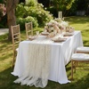 image:imagesancua White Table Cloths Rectangle 8 Pack 90x132 Inch Tablecoths Rectangular for 6 Foot Tables  Washable Polyester Fabric Table Cover for Wedding Birthday Party Banquet ReceptionWhite