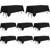 image:imagesancua White Table Cloths Rectangle 8 Pack 90x132 Inch Tablecoths Rectangular for 6 Foot Tables  Washable Polyester Fabric Table Cover for Wedding Birthday Party Banquet ReceptionBlack