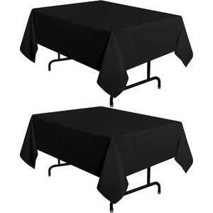 image:imagesancua Round Tablecloth 108 Inch Diameter 6 Pack Burgundy  Circle Polyester Fabric Table Cloth for Chiristmas Party Reception Banquet Birthday Washable Formal Table Cover Fit 4296 Inch TablesBlack