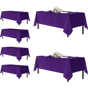 image:imagesancua Round Tablecloth 108 Inch Diameter 6 Pack Burgundy  Circle Polyester Fabric Table Cloth for Chiristmas Party Reception Banquet Birthday Washable Formal Table Cover Fit 4296 Inch TablesPurple