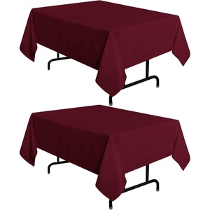 image:imagesancua Round Tablecloth 108 Inch Diameter 6 Pack Burgundy  Circle Polyester Fabric Table Cloth for Chiristmas Party Reception Banquet Birthday Washable Formal Table Cover Fit 4296 Inch TablesBurgundy