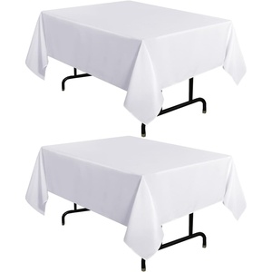 image:imagesancua Round Tablecloth 108 Inch Diameter 6 Pack Burgundy  Circle Polyester Fabric Table Cloth for Chiristmas Party Reception Banquet Birthday Washable Formal Table Cover Fit 4296 Inch TablesWhite