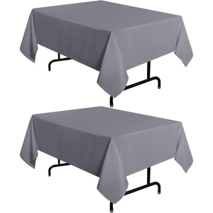 image:imagesancua Round Tablecloth 108 Inch Diameter 6 Pack Burgundy  Circle Polyester Fabric Table Cloth for Chiristmas Party Reception Banquet Birthday Washable Formal Table Cover Fit 4296 Inch TablesLight Grey