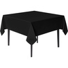 image:imagesancua Natural Square Tablecloths 54x54 Inch 2 Pack  Fabric Table Cloth for Square or Round Tables Washable Polyester Card Table Cover for Dinner Holiday Party Decorative Display TablesBlack