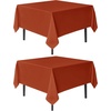 image:imagesancua Natural Square Tablecloths 54x54 Inch 2 Pack  Fabric Table Cloth for Square or Round Tables Washable Polyester Card Table Cover for Dinner Holiday Party Decorative Display TablesRust