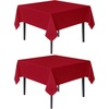 image:imagesancua Natural Square Tablecloths 54x54 Inch 2 Pack  Fabric Table Cloth for Square or Round Tables Washable Polyester Card Table Cover for Dinner Holiday Party Decorative Display TablesRed
