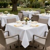 image:imagesancua Natural Square Tablecloths 54x54 Inch 2 Pack  Fabric Table Cloth for Square or Round Tables Washable Polyester Card Table Cover for Dinner Holiday Party Decorative Display TablesWhite