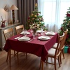 image:imagesancua Natural Square Tablecloths 54x54 Inch 2 Pack  Fabric Table Cloth for Square or Round Tables Washable Polyester Card Table Cover for Dinner Holiday Party Decorative Display TablesBurgundy