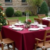image:imagesancua Natural Square Tablecloths 54x54 Inch 2 Pack  Fabric Table Cloth for Square or Round Tables Washable Polyester Card Table Cover for Dinner Holiday Party Decorative Display TablesBurgundy