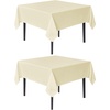image:imagesancua Natural Square Tablecloths 54x54 Inch 2 Pack  Fabric Table Cloth for Square or Round Tables Washable Polyester Card Table Cover for Dinner Holiday Party Decorative Display TablesBeige