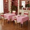 image:imagesancua Natural Square Tablecloths 54x54 Inch 2 Pack  Fabric Table Cloth for Square or Round Tables Washable Polyester Card Table Cover for Dinner Holiday Party Decorative Display TablesPink