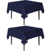 image:imagesancua Natural Square Tablecloths 54x54 Inch 2 Pack  Fabric Table Cloth for Square or Round Tables Washable Polyester Card Table Cover for Dinner Holiday Party Decorative Display TablesNavy