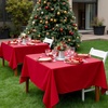 image:imagesancua Natural Square Tablecloths 54x54 Inch 2 Pack  Fabric Table Cloth for Square or Round Tables Washable Polyester Card Table Cover for Dinner Holiday Party Decorative Display TablesRed