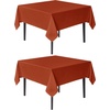 image:imagesancua Natural Square Tablecloths 54x54 Inch 2 Pack  Fabric Table Cloth for Square or Round Tables Washable Polyester Card Table Cover for Dinner Holiday Party Decorative Display TablesRust
