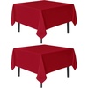 image:imagesancua Natural Square Tablecloths 54x54 Inch 2 Pack  Fabric Table Cloth for Square or Round Tables Washable Polyester Card Table Cover for Dinner Holiday Party Decorative Display TablesRed