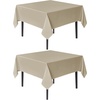 image:imagesancua Natural Square Tablecloths 54x54 Inch 2 Pack  Fabric Table Cloth for Square or Round Tables Washable Polyester Card Table Cover for Dinner Holiday Party Decorative Display TablesNatural