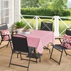 image:imagesancua Natural Square Tablecloths 54x54 Inch 2 Pack  Fabric Table Cloth for Square or Round Tables Washable Polyester Card Table Cover for Dinner Holiday Party Decorative Display TablesPink