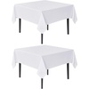 image:imagesancua Natural Square Tablecloths 54x54 Inch 2 Pack  Fabric Table Cloth for Square or Round Tables Washable Polyester Card Table Cover for Dinner Holiday Party Decorative Display TablesWhite