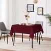 image:imagesancua Natural Square Tablecloths 54x54 Inch 2 Pack  Fabric Table Cloth for Square or Round Tables Washable Polyester Card Table Cover for Dinner Holiday Party Decorative Display TablesBurgundy