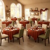 image:imagesancua Natural Square Tablecloths 54x54 Inch 2 Pack  Fabric Table Cloth for Square or Round Tables Washable Polyester Card Table Cover for Dinner Holiday Party Decorative Display TablesRust