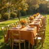 image:imagesancua Natural Square Tablecloths 54x54 Inch 2 Pack  Fabric Table Cloth for Square or Round Tables Washable Polyester Card Table Cover for Dinner Holiday Party Decorative Display TablesBronze