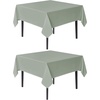 image:imagesancua Natural Square Tablecloths 54x54 Inch 2 Pack  Fabric Table Cloth for Square or Round Tables Washable Polyester Card Table Cover for Dinner Holiday Party Decorative Display TablesSage Green