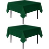 image:imagesancua Natural Square Tablecloths 54x54 Inch 2 Pack  Fabric Table Cloth for Square or Round Tables Washable Polyester Card Table Cover for Dinner Holiday Party Decorative Display TablesHunter Green
