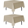 image:imagesancua Natural Square Tablecloths 54x54 Inch 2 Pack  Fabric Table Cloth for Square or Round Tables Washable Polyester Card Table Cover for Dinner Holiday Party Decorative Display TablesNatural