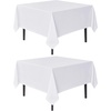 image:imagesancua Natural Square Tablecloths 54x54 Inch 2 Pack  Fabric Table Cloth for Square or Round Tables Washable Polyester Card Table Cover for Dinner Holiday Party Decorative Display TablesWhite