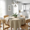 image:imagesancua Natural Square Tablecloths 54x54 Inch 2 Pack  Fabric Table Cloth for Square or Round Tables Washable Polyester Card Table Cover for Dinner Holiday Party Decorative Display TablesNatural