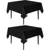 image:imagesancua Natural Square Tablecloths 54x54 Inch 2 Pack  Fabric Table Cloth for Square or Round Tables Washable Polyester Card Table Cover for Dinner Holiday Party Decorative Display TablesBlack