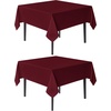 image:imagesancua Natural Square Tablecloths 54x54 Inch 2 Pack  Fabric Table Cloth for Square or Round Tables Washable Polyester Card Table Cover for Dinner Holiday Party Decorative Display TablesBurgundy