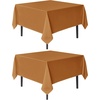 image:imagesancua Natural Square Tablecloths 54x54 Inch 2 Pack  Fabric Table Cloth for Square or Round Tables Washable Polyester Card Table Cover for Dinner Holiday Party Decorative Display TablesBronze