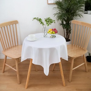 image:imagesancua Natural Square Tablecloths 54x54 Inch 2 Pack  Fabric Table Cloth for Square or Round Tables Washable Polyester Card Table Cover for Dinner Holiday Party Decorative Display TablesWhite
