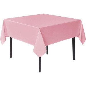 image:imagesancua Natural Square Tablecloths 54x54 Inch 2 Pack  Fabric Table Cloth for Square or Round Tables Washable Polyester Card Table Cover for Dinner Holiday Party Decorative Display TablesPink