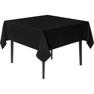 image:imagesancua Natural Square Tablecloths 54x54 Inch 2 Pack  Fabric Table Cloth for Square or Round Tables Washable Polyester Card Table Cover for Dinner Holiday Party Decorative Display TablesBlack