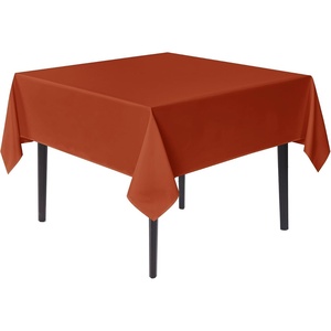 image:imagesancua Natural Square Tablecloths 54x54 Inch 2 Pack  Fabric Table Cloth for Square or Round Tables Washable Polyester Card Table Cover for Dinner Holiday Party Decorative Display TablesRust