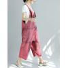 imageYeokou Womens Loose Baggy Denim Wide Leg Drop Crotch Jumpsuit Rompers OverallsStyle 14 Red
