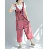 imageYeokou Womens Loose Baggy Denim Wide Leg Drop Crotch Jumpsuit Rompers OverallsStyle 14 Red