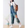 imageYeokou Womens Loose Baggy Denim Wide Leg Drop Crotch Jumpsuit Rompers OverallsStyle 21 Blue